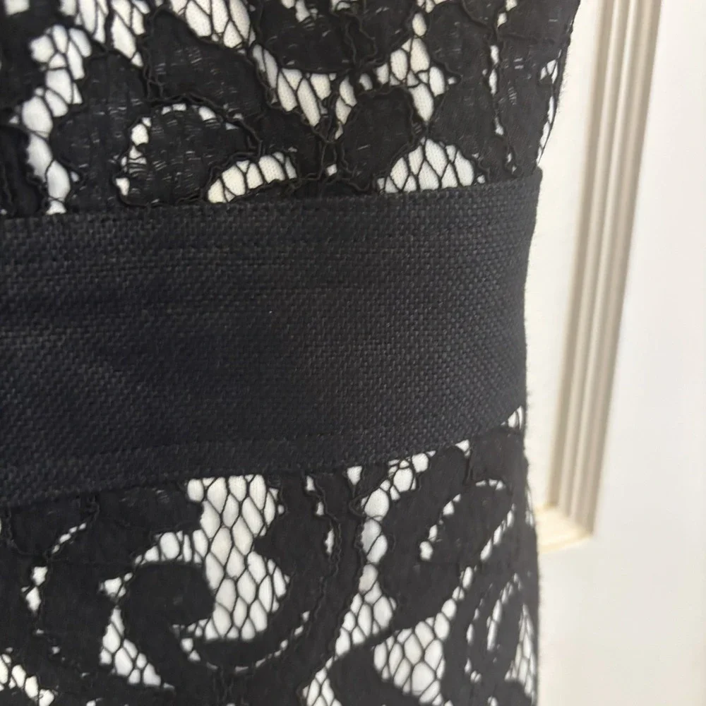 Lauren Ralph Lauren‎ Women's Black Lace Sleeveless Sheath Dress Lined Size 14